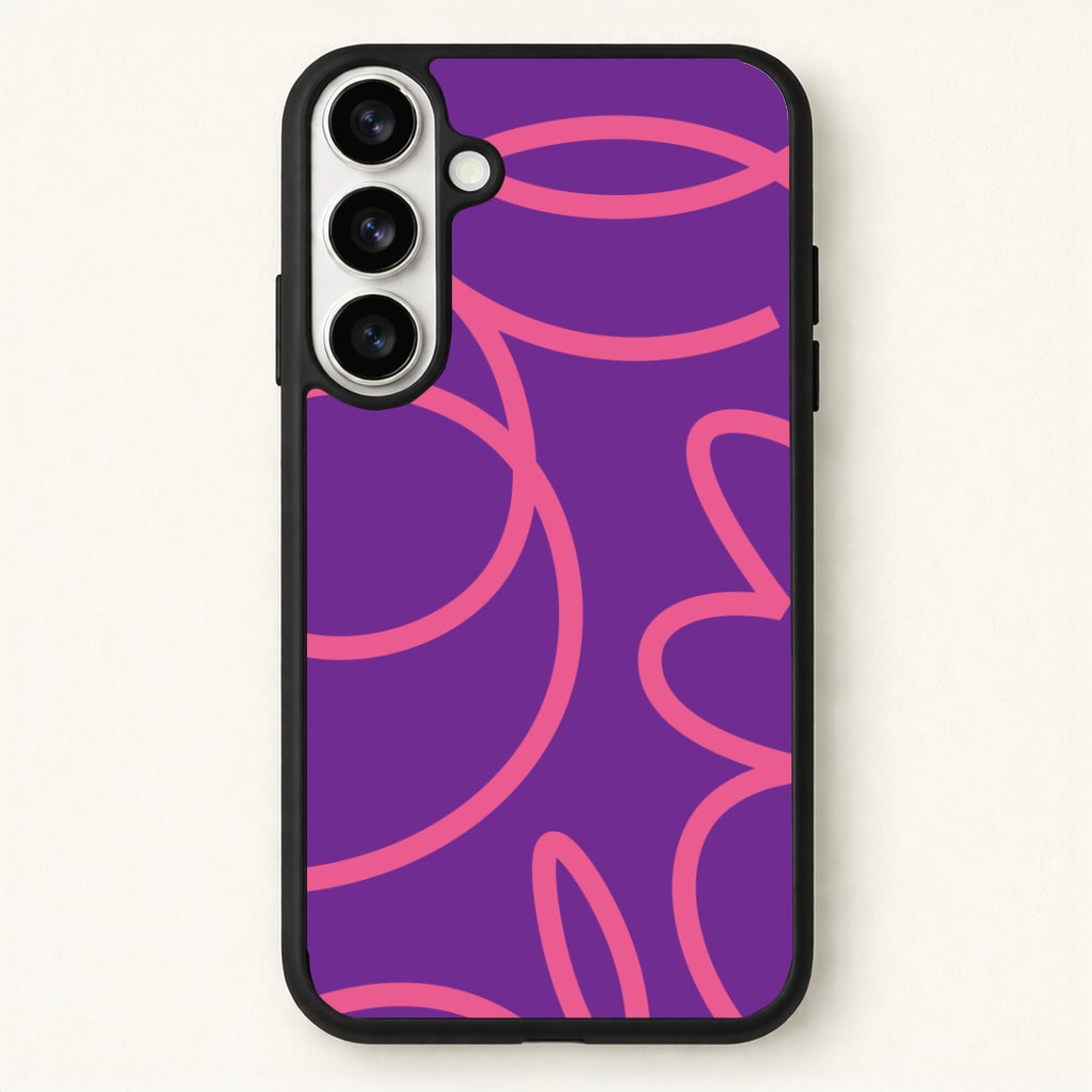 Pink Squiggles Abstract Pattern Phone Case - Galaxy S26 / Standard