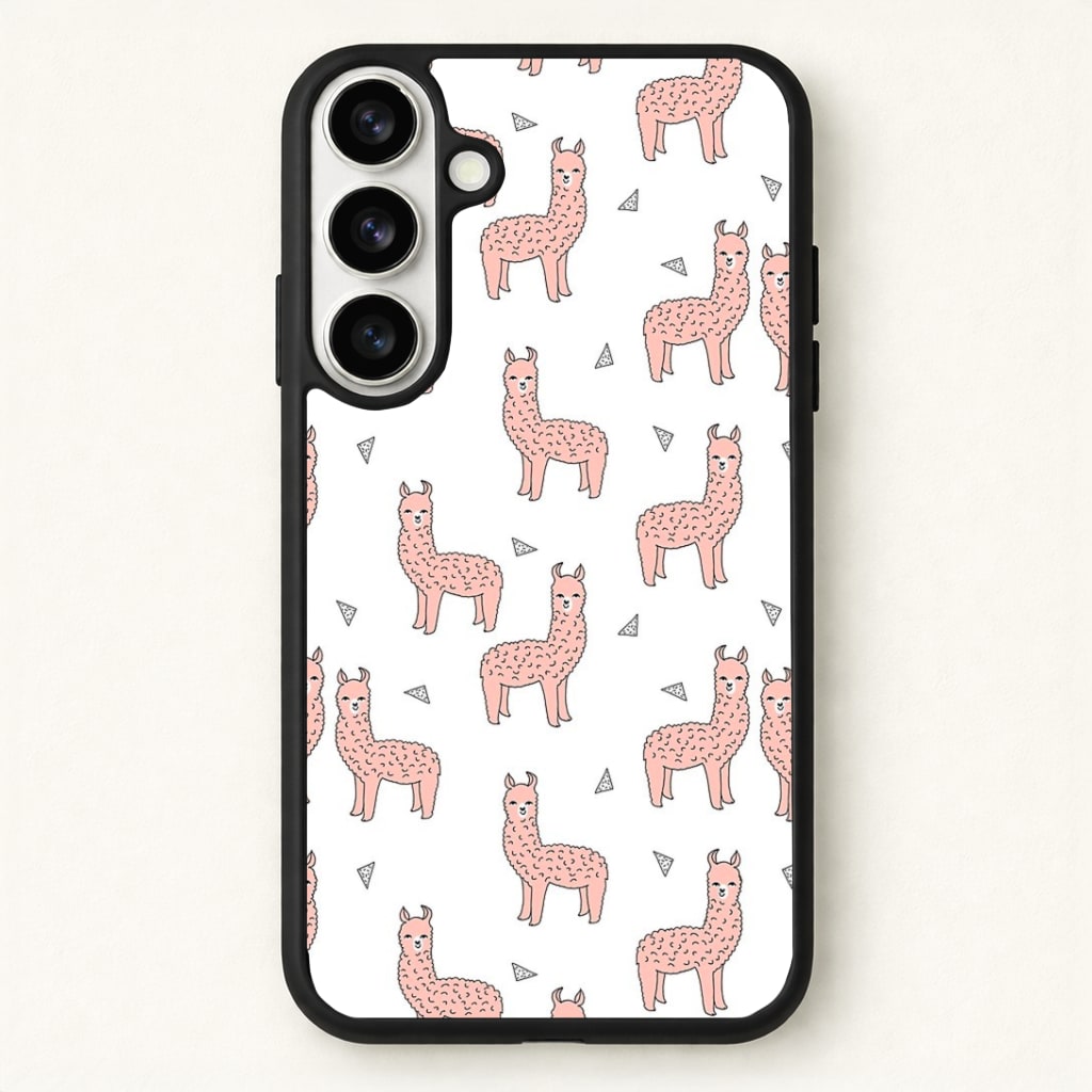 Pale Pink Alpaca Pattern Phone Case - Galaxy S26 / Standard