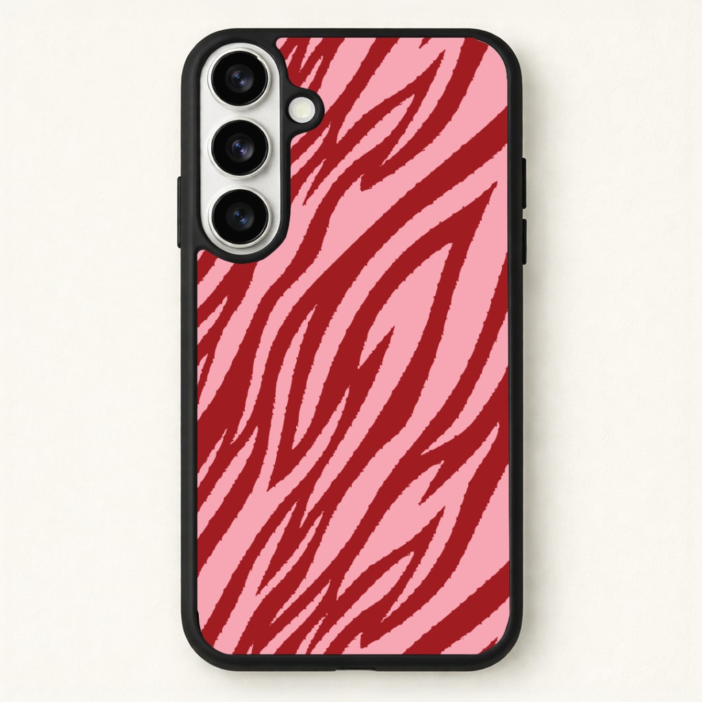 Red And Pink Tiger Print Phone Case - Galaxy S26 / Standard