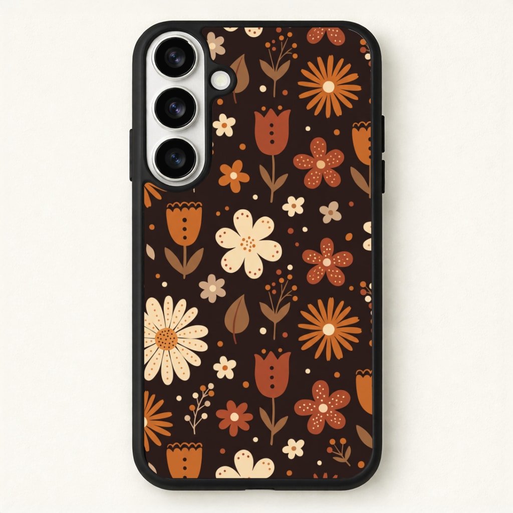 Espresso Folk Blooms Phone Case