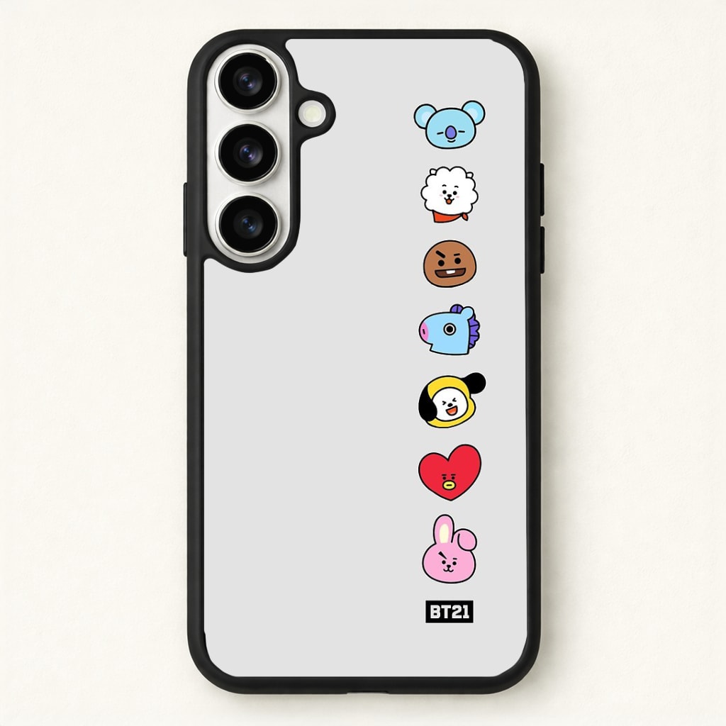 BT21 Vertical Faces - K Pop Phone Case - Galaxy S26 / Standard