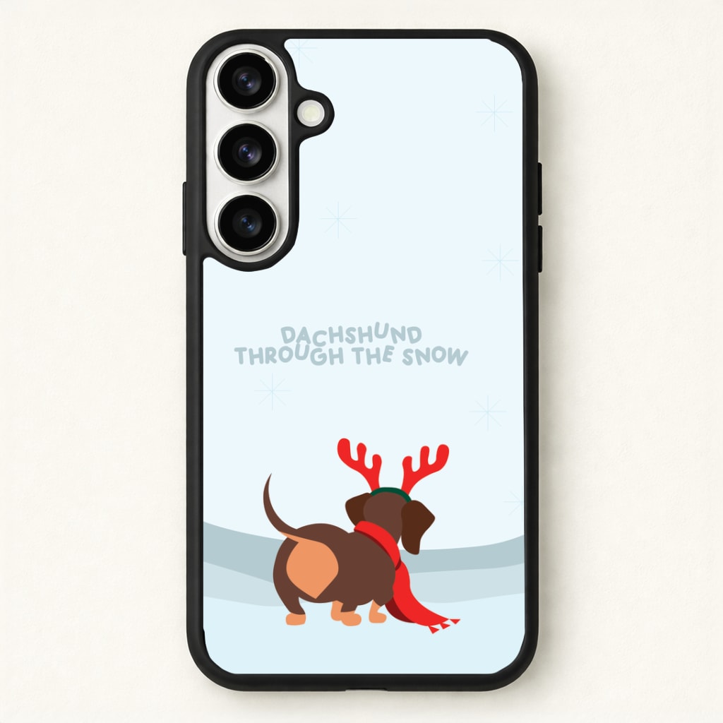 Dachshund Through The Snow - Christmas Phone Case - Galaxy S26 / Standard