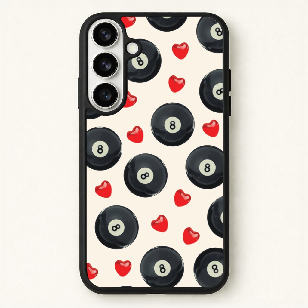 8-Balls And Hearts Pattern Phone Case - Galaxy S26 / Standard