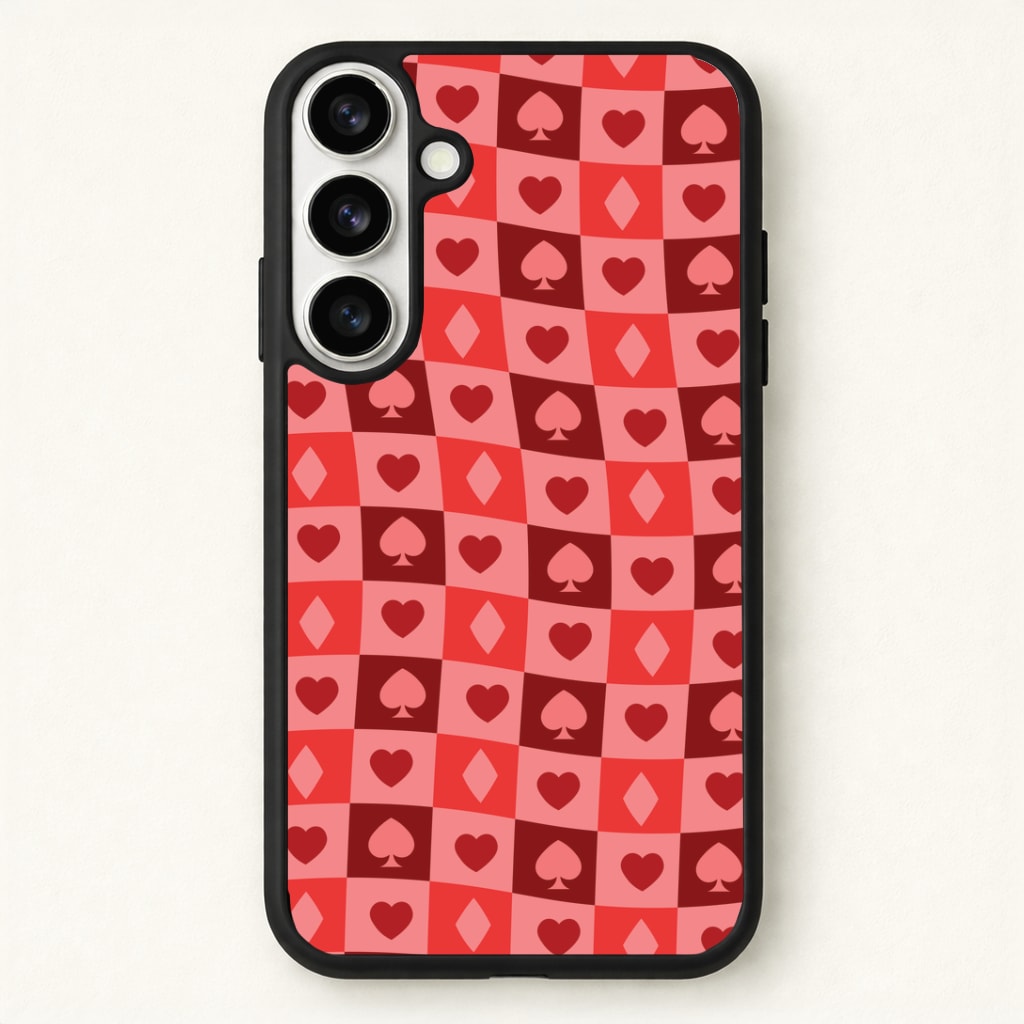 Card Suits Pattern Red Phone Case - Galaxy S26 / Standard