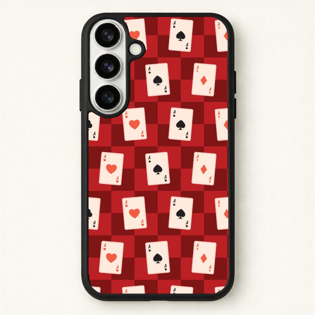 Card Deck Checkered Pattern Phone Case - Galaxy S26 / Standard