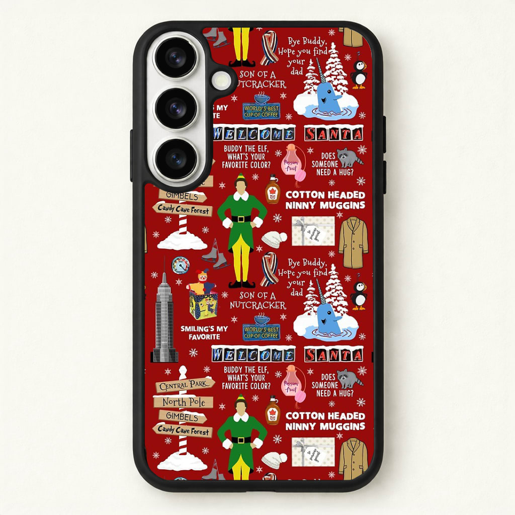 Red Elf Pattern Phone Case - Galaxy S26 / Standard