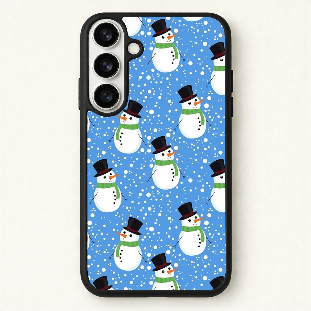 Blue Snowman Pattern Phone Case - Galaxy S26 / Standard