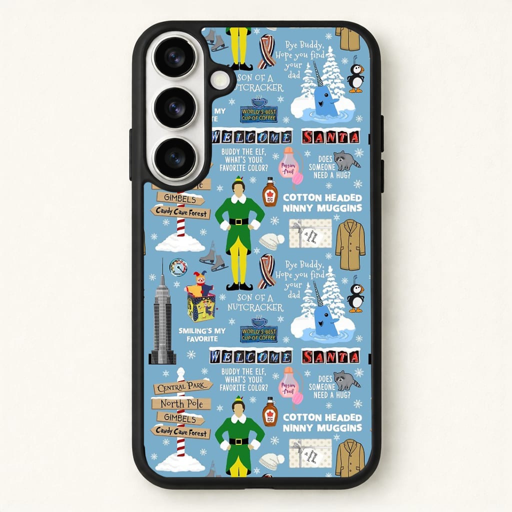 Blue Buddy The Elf Pattern Phone Case - Galaxy S26 / Standard