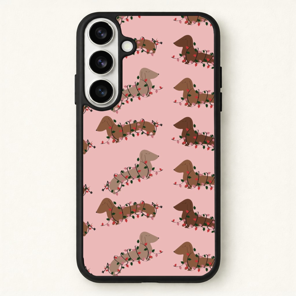 Dachshund Christmas Pattern Phone Case - Galaxy S26 / Standard
