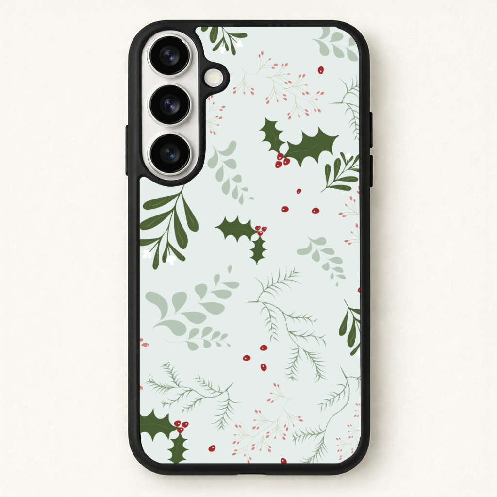 Christmas Floral Pattern Phone Case - Galaxy S26 / Standard