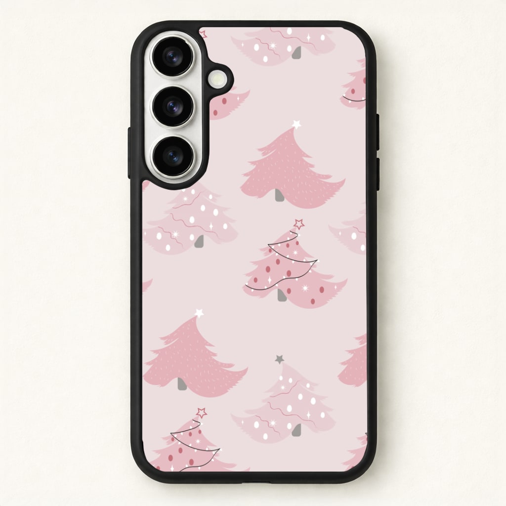 Pink Christmas Tree Pattern Phone Case - Galaxy S26 / Standard