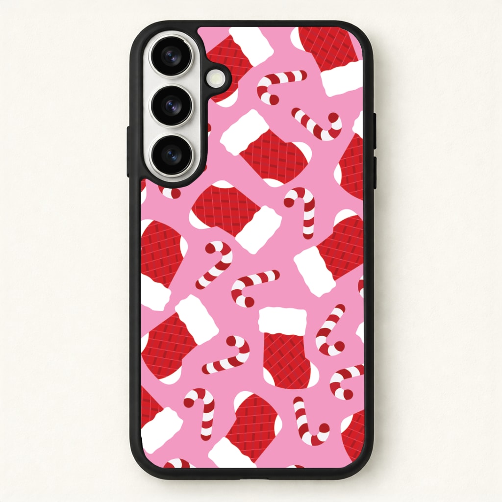 Pink Stocking Pattern Phone Case - Galaxy S26 / Standard