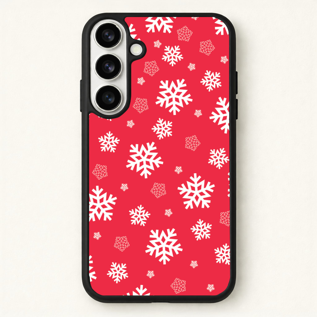Red Snow Pattern Phone Case - Galaxy S26 / Standard