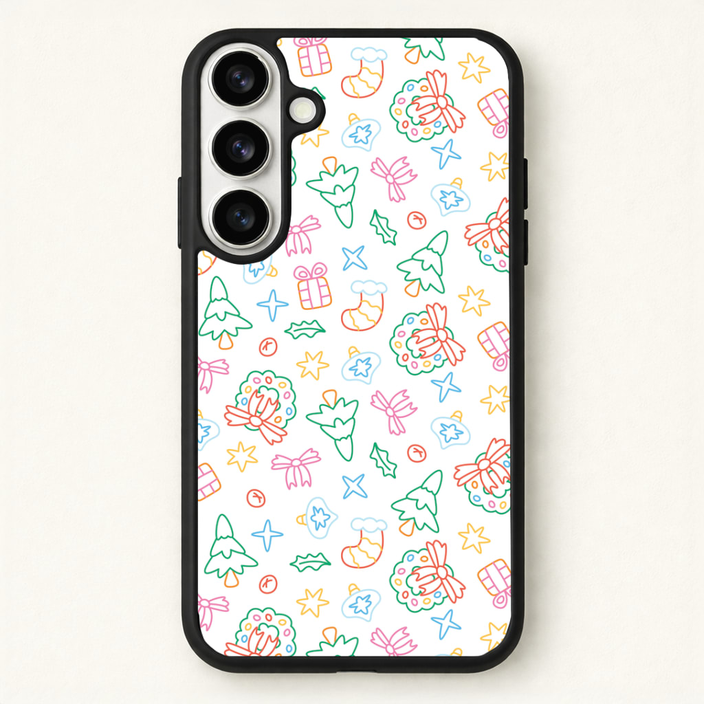 Neon Christmas Icons Pattern II Phone Case - Galaxy S26 / Standard