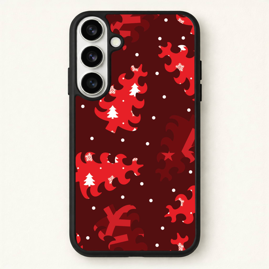 Wrapping Paper Christmas Tree Pattern Phone Case - Galaxy S26 / Standard
