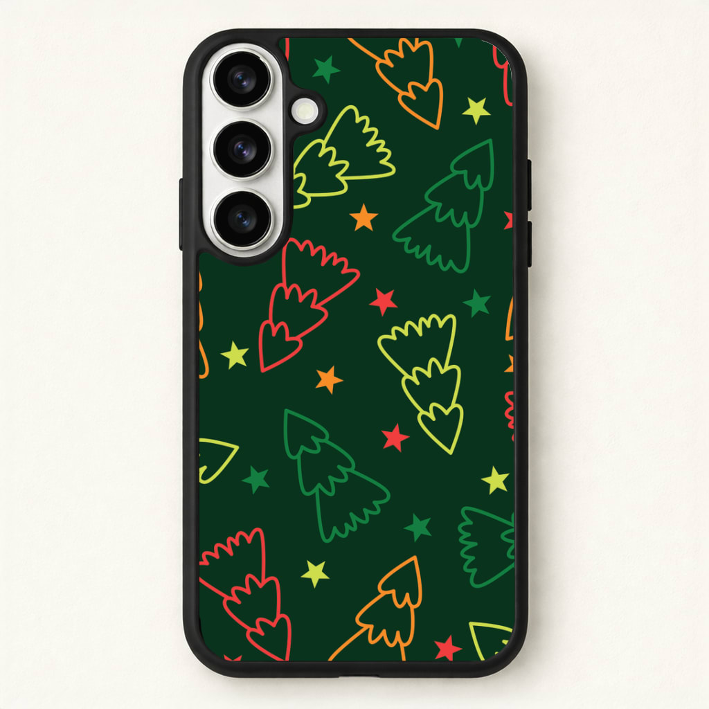 Colourful Christmas Tree Outlines Pattern Phone Case - Galaxy S26 / Standard