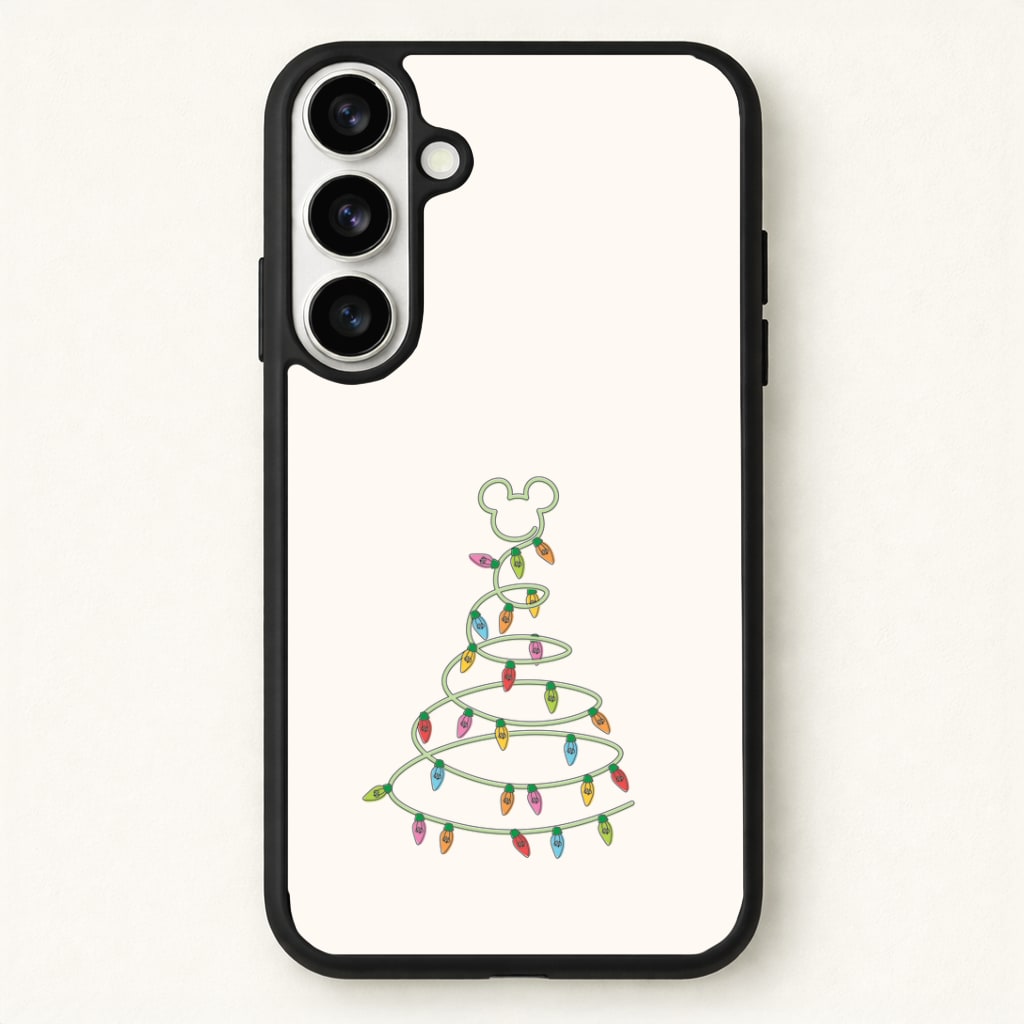 Cartoon Mouse Christmas Tree Lights Phone Case - Galaxy S26 / Standard