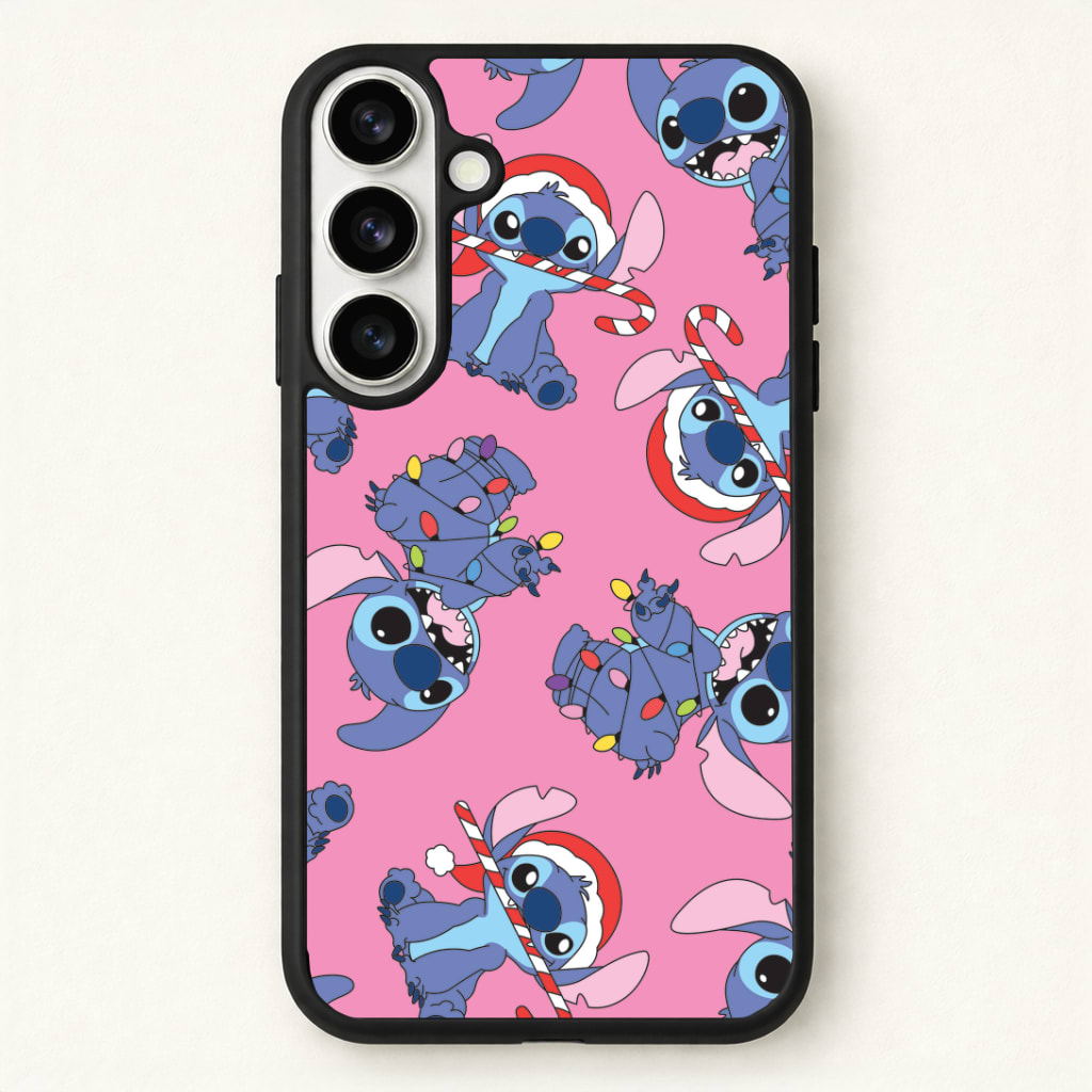Christmas Cute Blue Alien Pattern Phone Case - Galaxy S26 / Standard