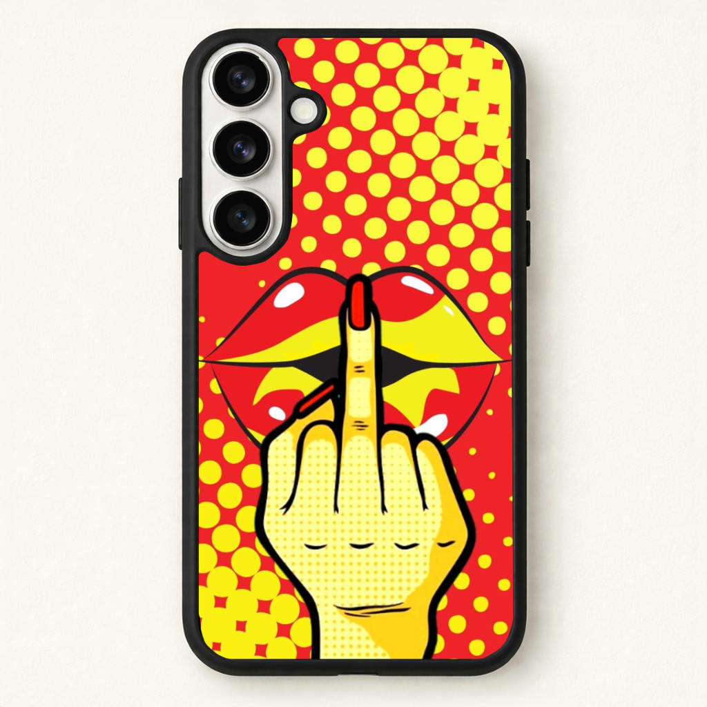 Middle Finger Kiss - Pop Art Phone Case - Galaxy S26 / Standard