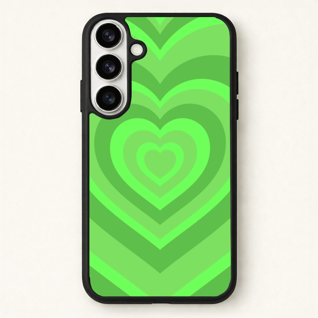 Green - Colourful Hearts Phone Case - Galaxy S26 / Standard
