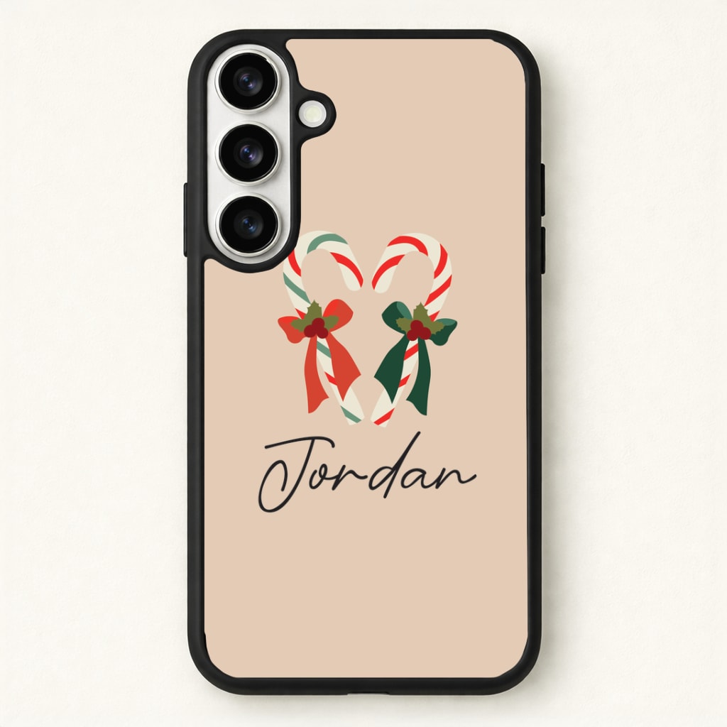 Candycane - Personalised Christmas Phone Case - Galaxy S26 / Standard