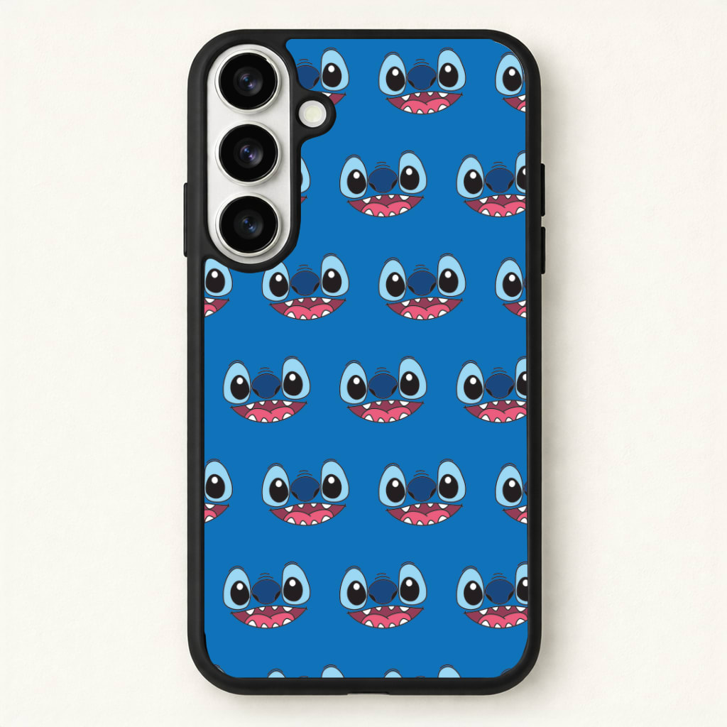 Blue Alien Face Pattern Phone Case - Galaxy S26 / Standard