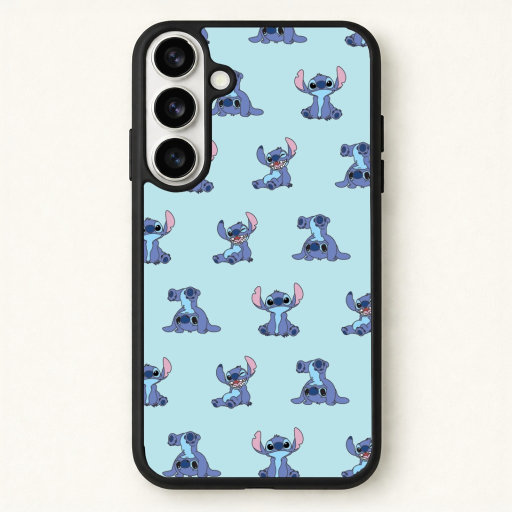 Cute Blue Alien Pose Pattern Phone Case - Galaxy S26 / Standard