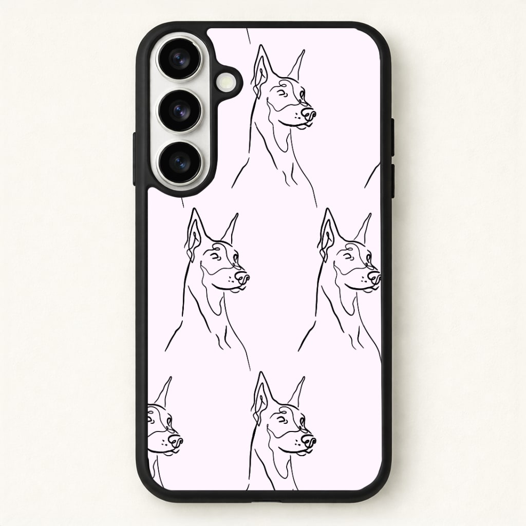Dobermann Outline - Dog Pattern Phone Case - Galaxy S26 / Standard