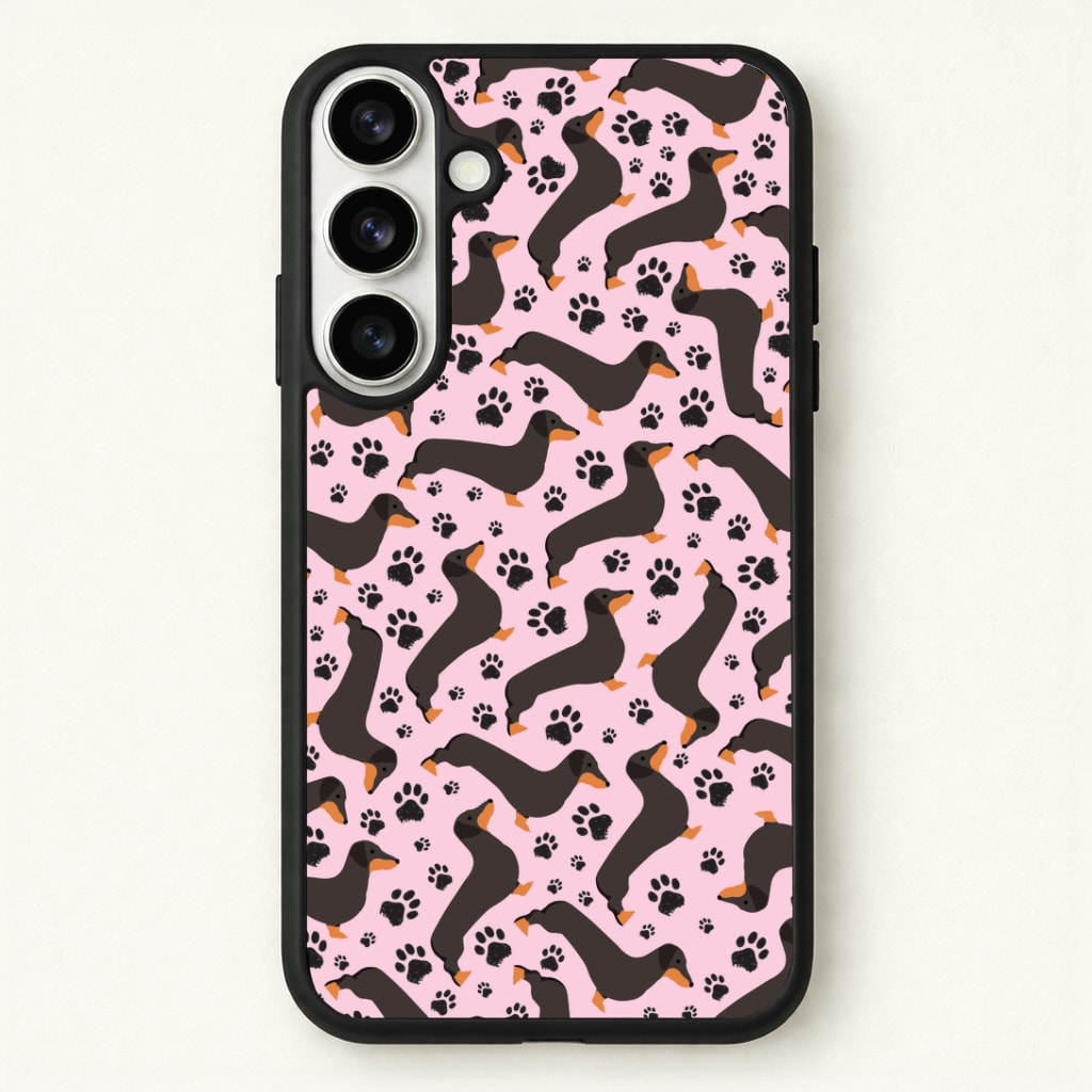 Dachschunds And Paws Pattern Phone Case - Galaxy S26 / Standard