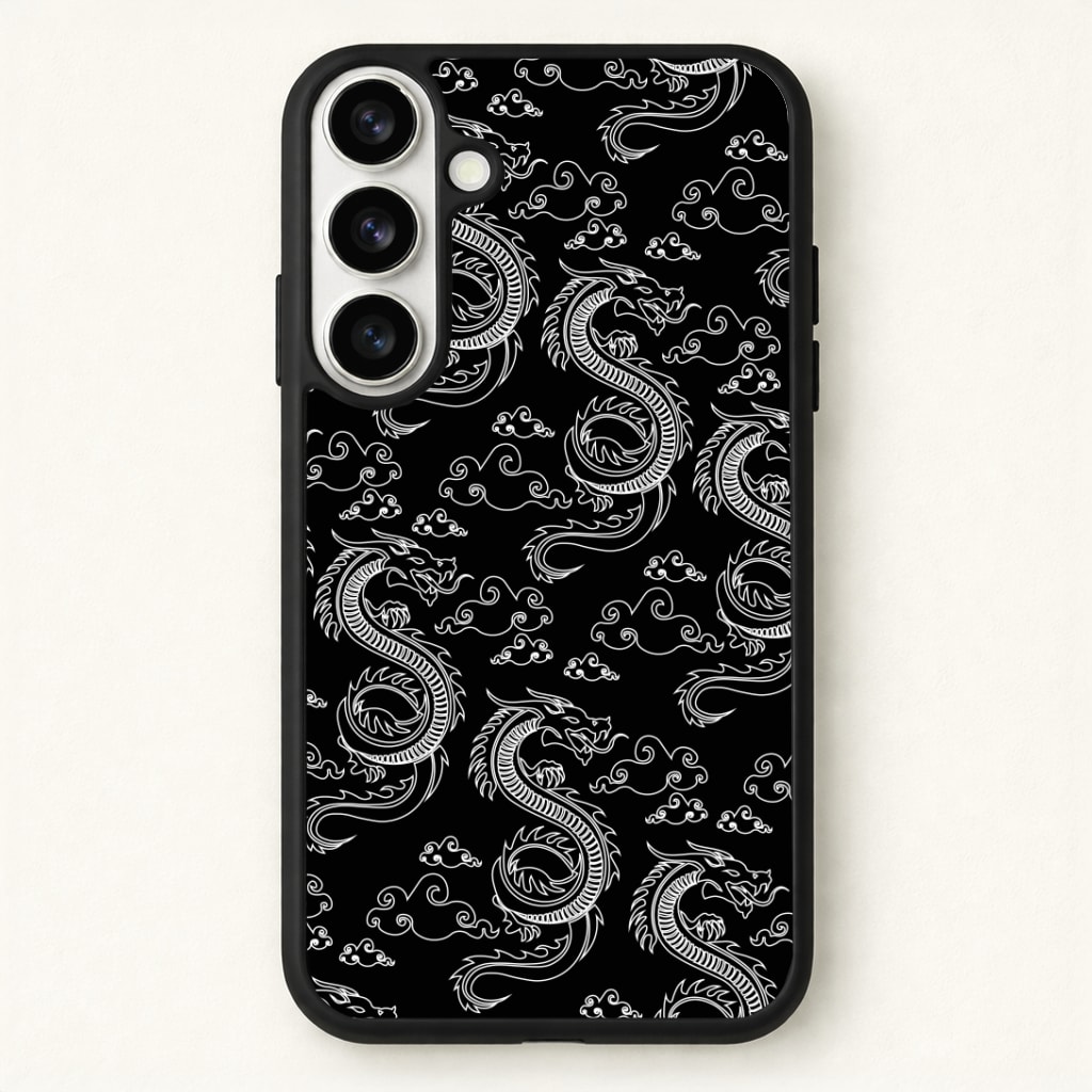 Black And White Dragon Pattern Phone Case