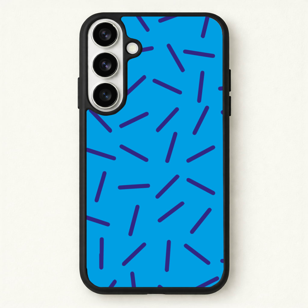 Blue Line Pattern - Eighties Phone Case - Galaxy S26 / Standard