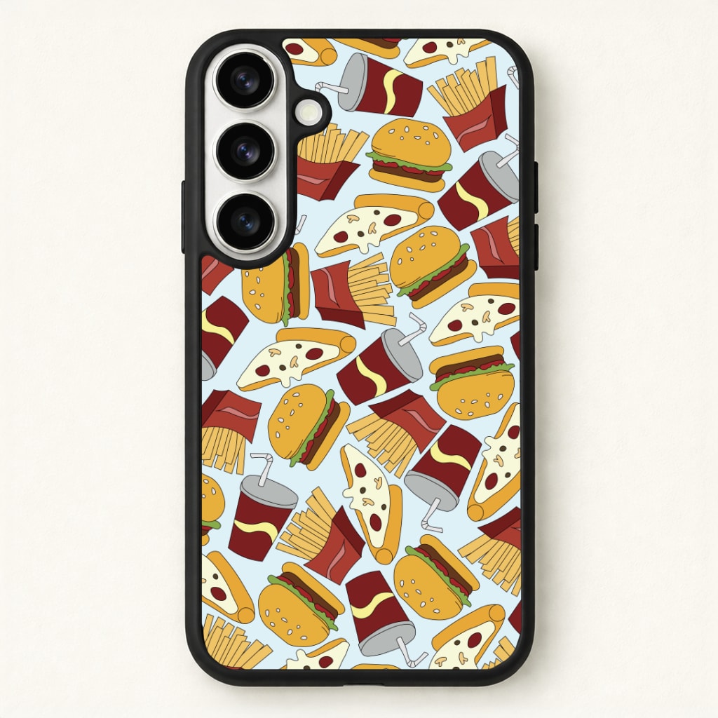 Burgers, Fries And Pizzas - Fast Food Patterns Phone Case - Galaxy S26 / Standard