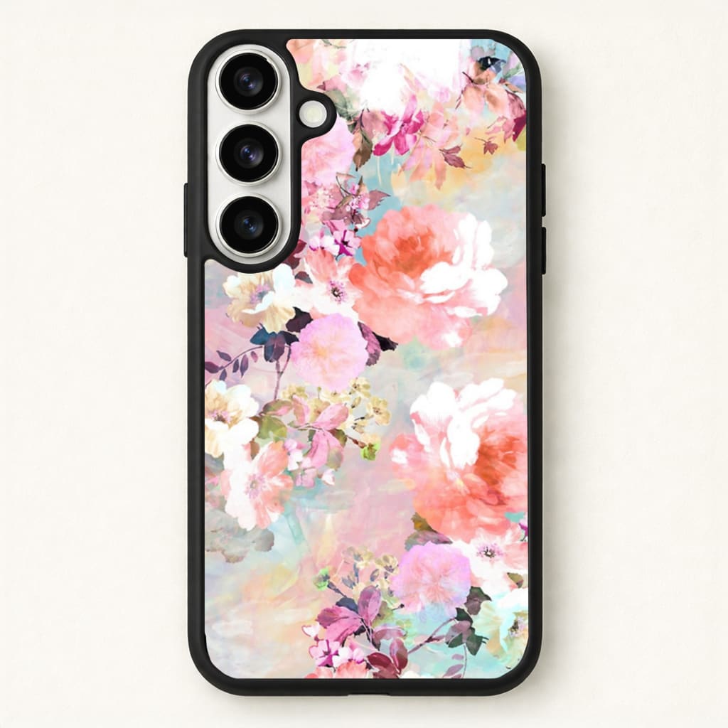 Pastel Pink Floral Pattern Phone Case - Galaxy S26 / Standard