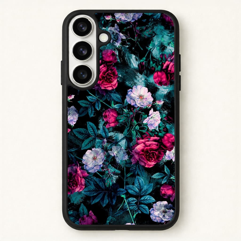 Black Floral Pattern Phone Case - Galaxy S26 / Standard