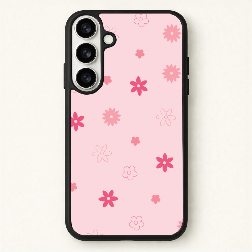 Flower Types Pattern Pink Phone Case - Galaxy S26 / Standard