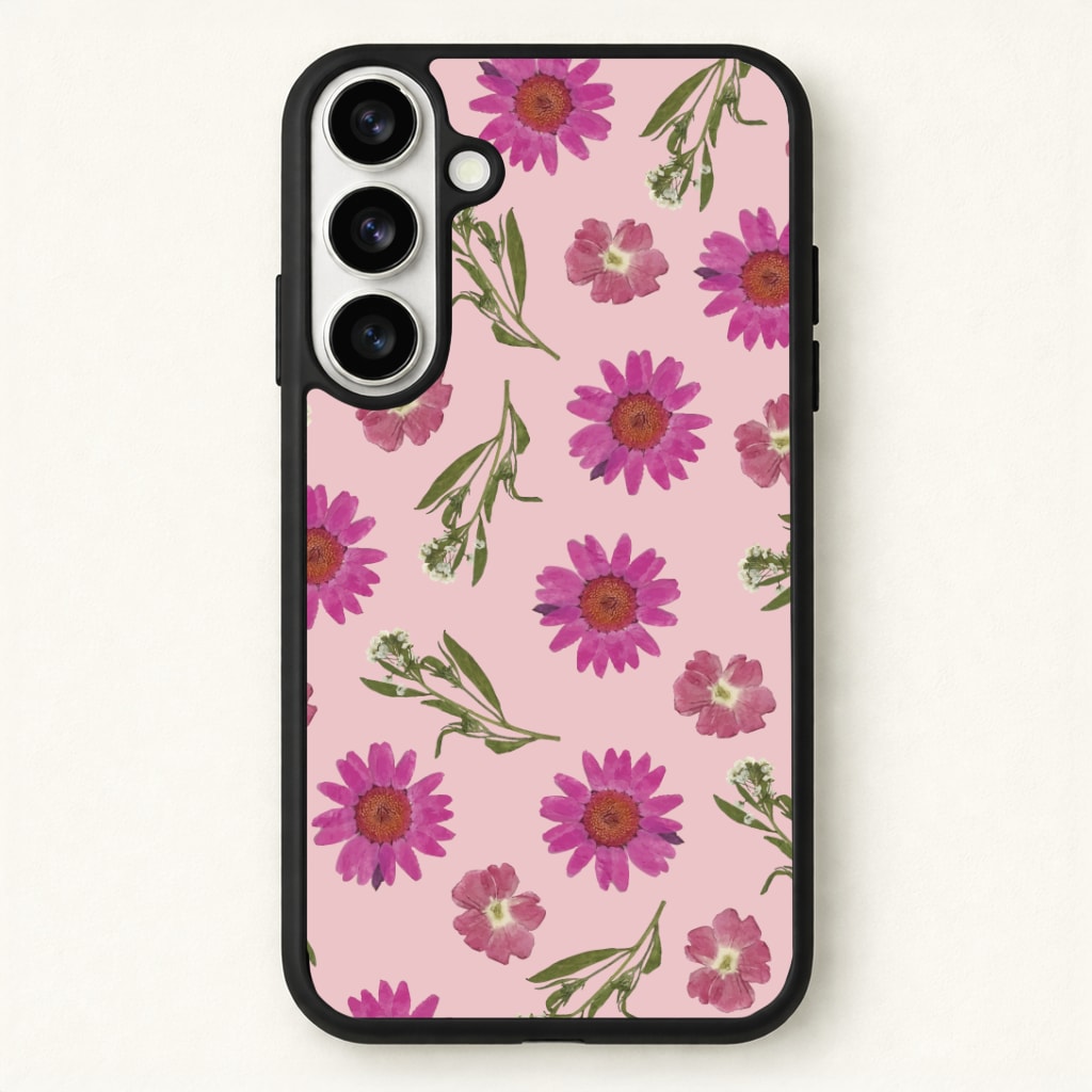 Pressed Pink Flowers Pattern Phone Case - Galaxy S26 / Standard