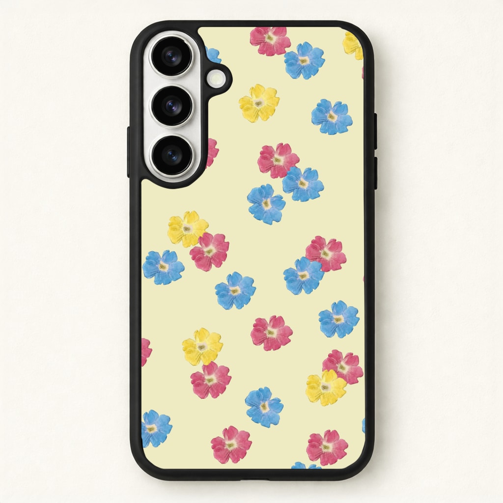 Pastel Pressed Flowers Pattern Phone Case - Galaxy S26 / Standard
