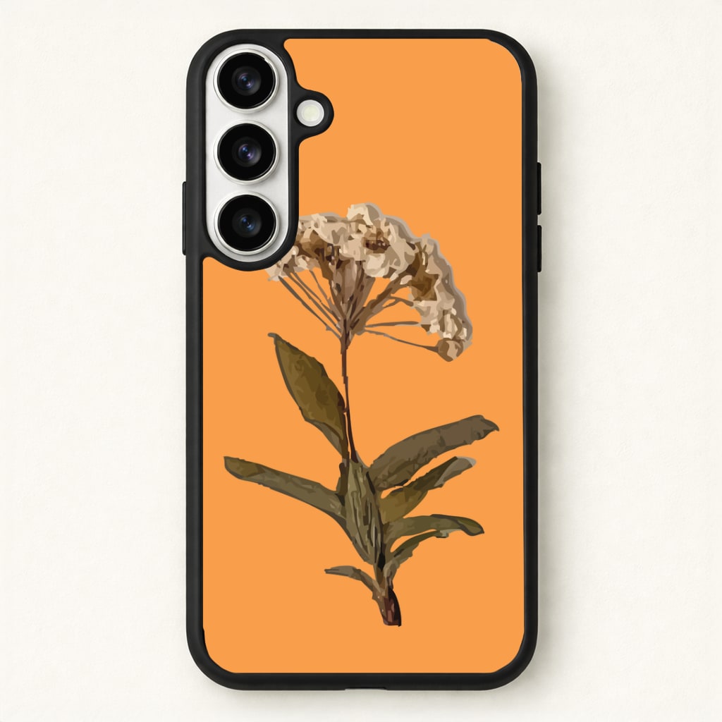 Bright Orange Pressed Flower Phone Case - Galaxy S26 / Standard