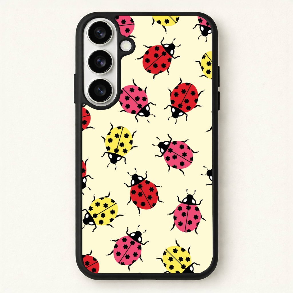 Ladybugs With Flower Spots Pattern Phone Case - Galaxy S26 / Standard