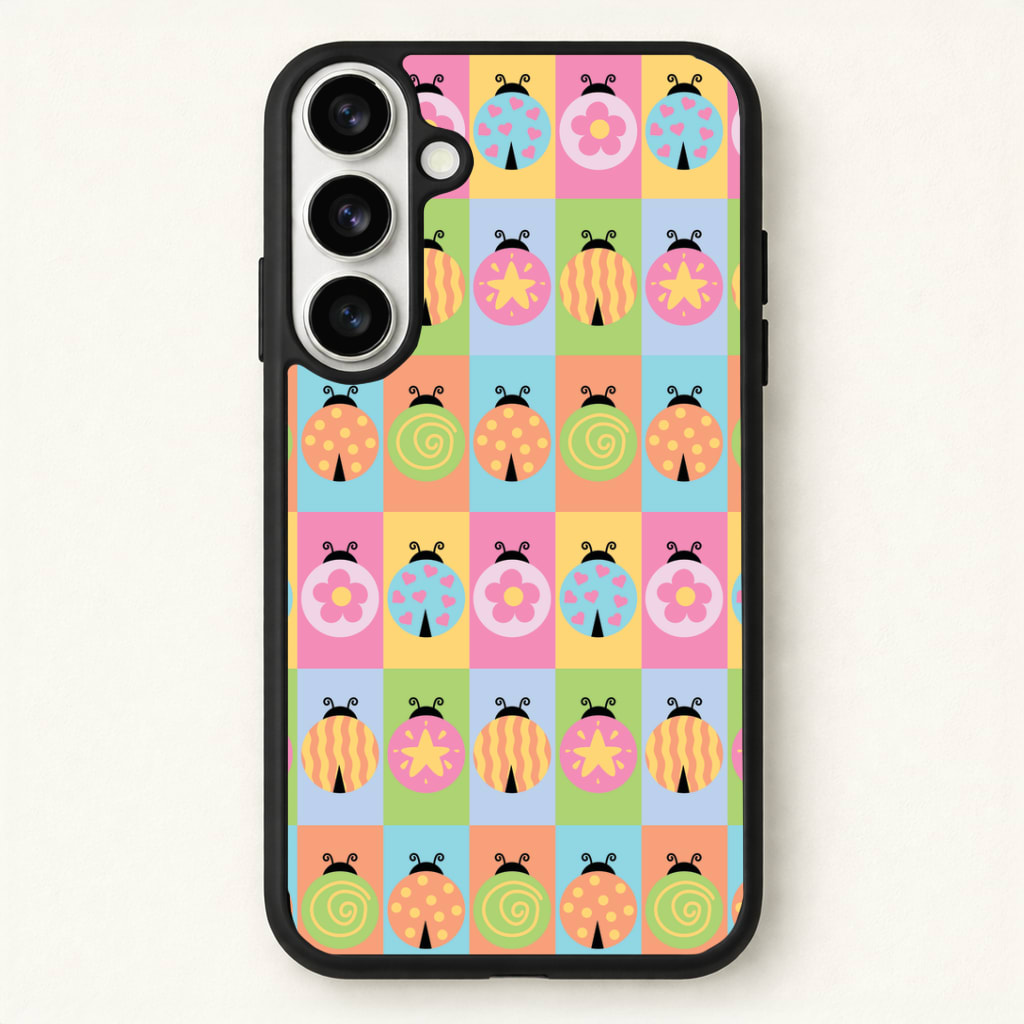 Cartoon Ladybugs Colourful Pattern Phone Case - Galaxy S26 / Standard