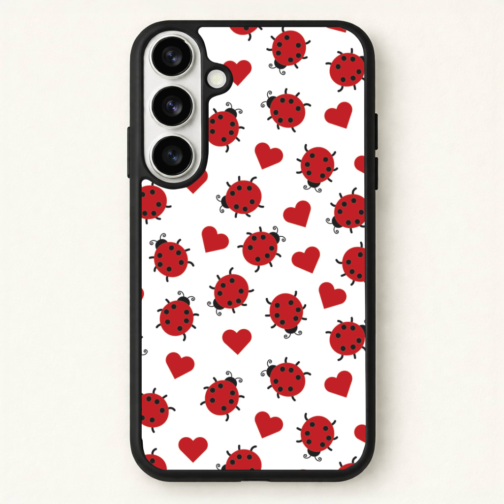 Ladybugs And Hearts Pattern Phone Case - Galaxy S26 / Standard