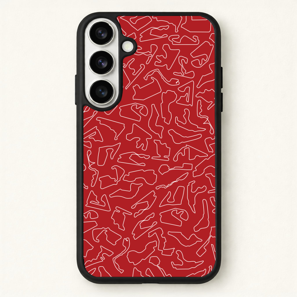 Track Outlines Red Phone Case - Galaxy S26 / Standard
