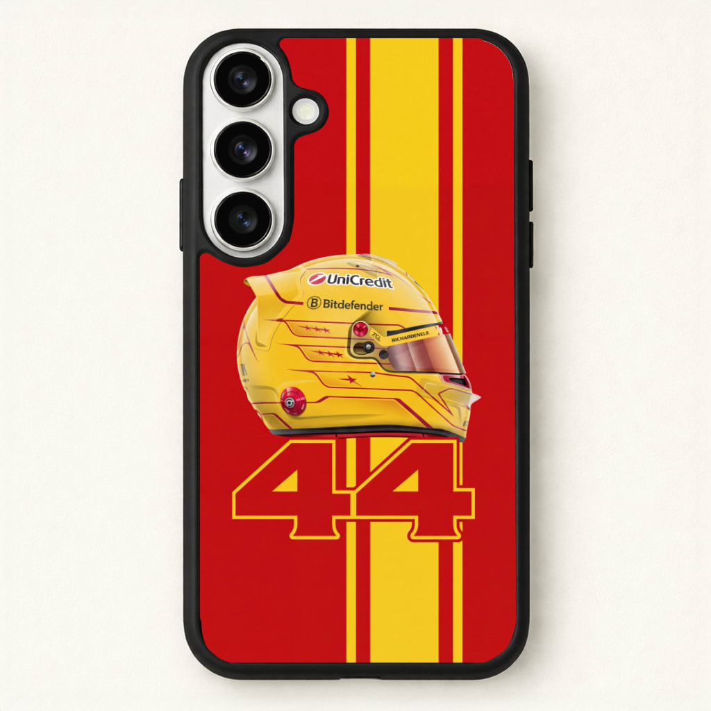 Red & Yellow 44 Helmet - Hamilton Phone Case