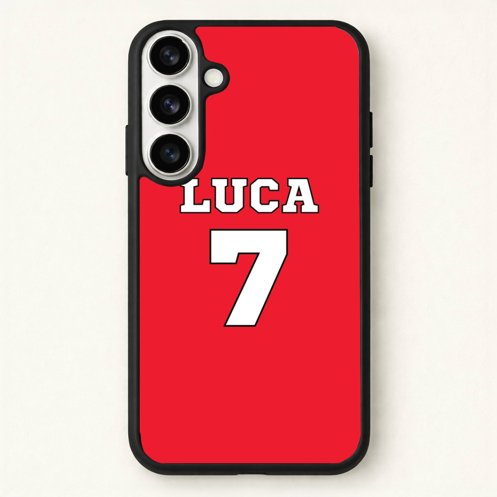 Red - Personalised Football Phone Case - Galaxy S26 / Standard