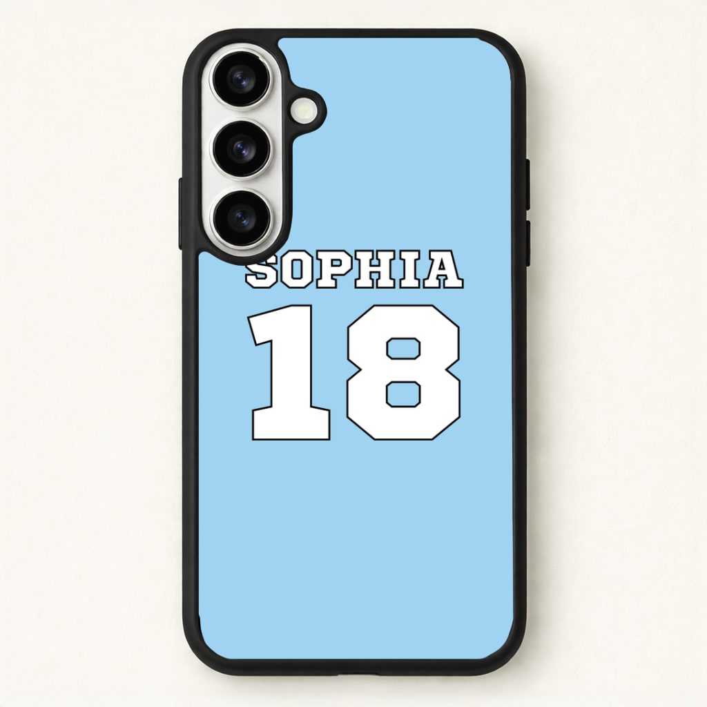Light Blue - Personalised Football Phone Case - Galaxy S26 / Standard