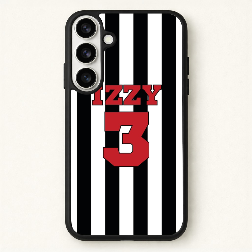 Black And White Stripes - Personalised Football Phone Case - Galaxy S26 / Standard