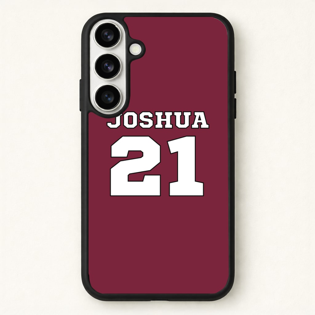 Burgundy - Personalised Football Phone Case - Galaxy S26 / Standard