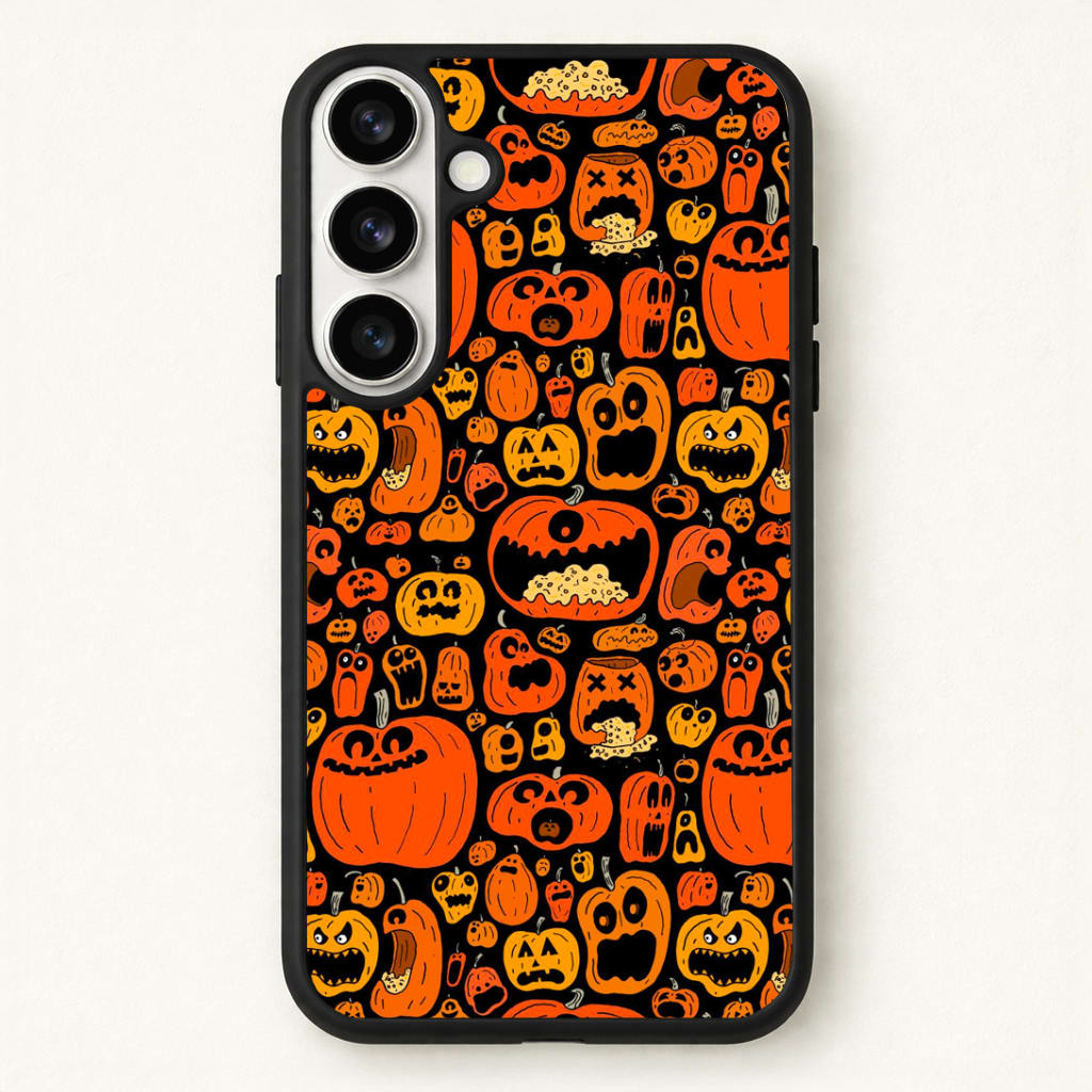 Scary Pumpkin Halloween Pattern Phone Case - Galaxy S26 / Standard