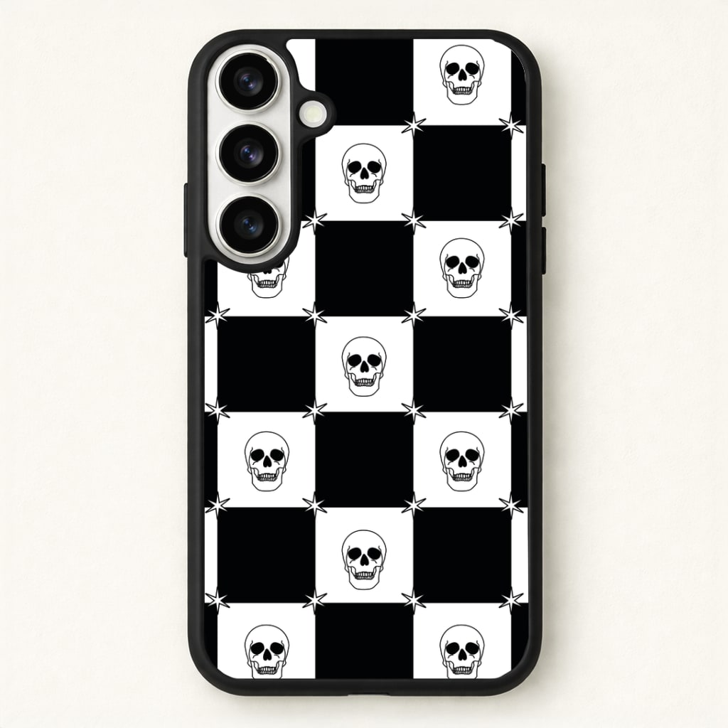 Checkered Skulls Pattern Phone Case - Galaxy S26 / Standard