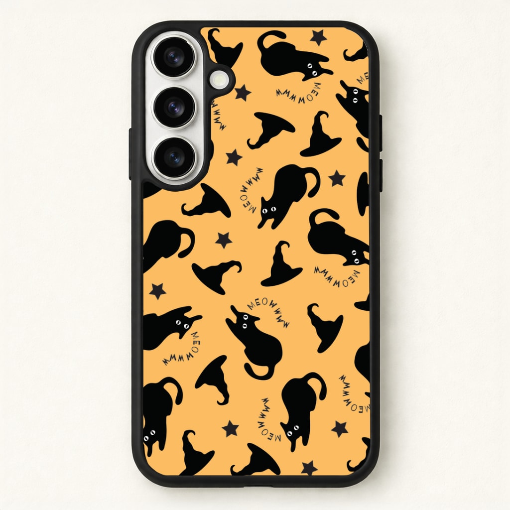 Black Cat And Hats Pattern Phone Case - Galaxy S26 / Standard
